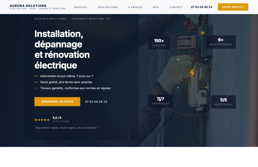 Aurora Solutions - Électricien en Charente-Maritime